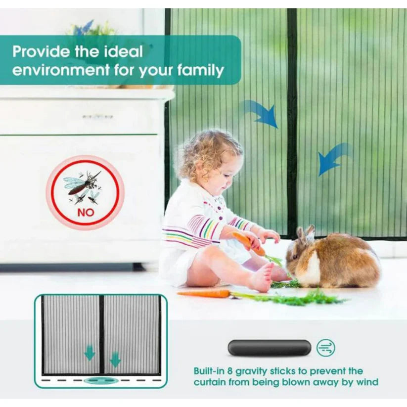 Magnetic Mesh Screen Door