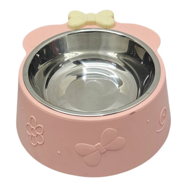 Pink Stainless Steel Pet Bowl